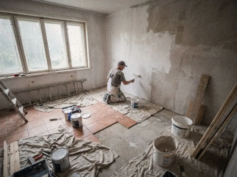 Remodelación interior: pintura de muros y cerámica en el piso